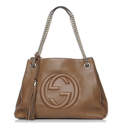 bolsa gucci soho chain|gucci shoulder bag brown.